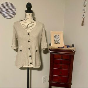 Charter Club oatmeal short sleeve sweater